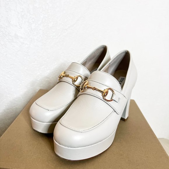 Steve Madden Cinderella White Leather Slip On Loafers 7.5 - Picture 7 of 11